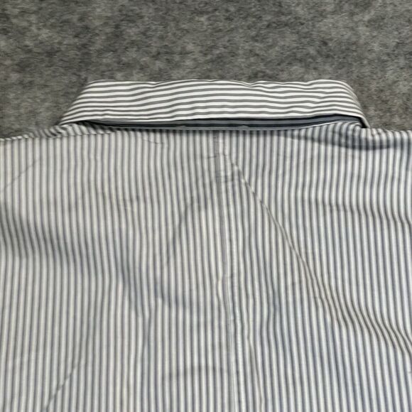 Jane and Delancey Stripe Button Up Shirt Womens1X Gray White Blouse 100% Cotton - Picture 16 of 17